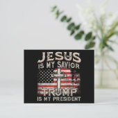 Jezus is mijn redder Trump mijn President Amerikaa Briefkaart (Staand voorkant)