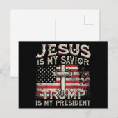 Jezus is mijn redder Trump mijn President Amerikaa Briefkaart (Voorkant / Achterkant)