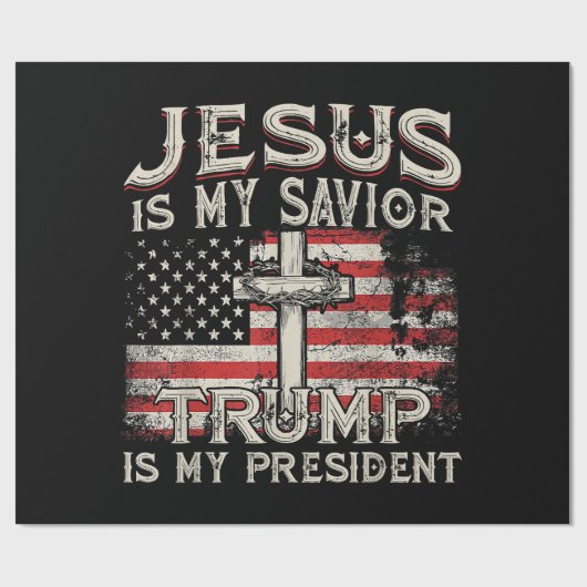 Jezus is mijn redder Trump mijn President Amerikaa Cadeaupapier (Vlak)