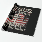 Jezus is mijn redder Trump mijn President Amerikaa Cadeaupapier (Uitgerold)