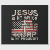 Jezus is mijn redder Trump mijn President Amerikaa Cadeaupapier (Vlak)