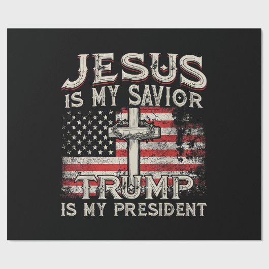 Jezus is mijn redder Trump mijn President Amerikaa Cadeaupapier (Vlak)