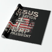 Jezus is mijn redder Trump mijn President Amerikaa Cadeaupapier (Uitgerold)