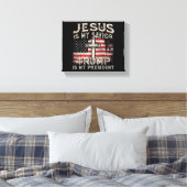 Jezus is mijn redder Trump mijn President Amerikaa Canvas Afdruk (Insitu (Slaapkamer))