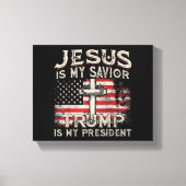 Jezus is mijn redder Trump mijn President Amerikaa Canvas Afdruk (Voorkant)