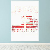 Jezus is mijn redder Trump mijn President Amerikaa Canvas Afdruk (Insitu (Houten vloer))