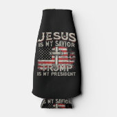Jezus is mijn redder Trump mijn President Amerikaa Flesjeskoeler (Voorkant)