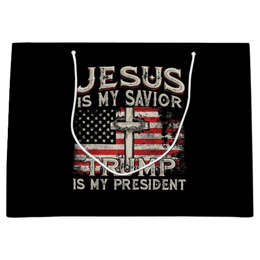Jezus is mijn redder Trump mijn President Amerikaa Groot Cadeauzakje (Voorkant)