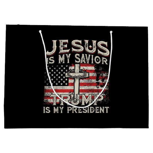 Jezus is mijn redder Trump mijn President Amerikaa Groot Cadeauzakje (Achterkant)