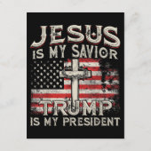 Jezus is mijn redder Trump mijn President Amerikaa Informatiekaartje (Achterkant)
