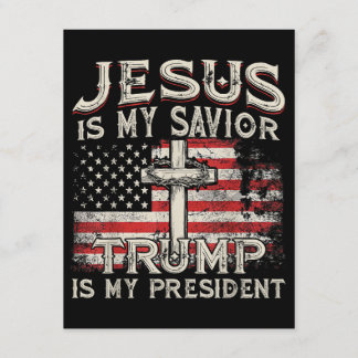 Jezus is mijn redder Trump mijn President Amerikaa Informatiekaartje
