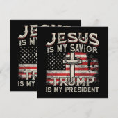 Jezus is mijn redder Trump mijn President Amerikaa Kaart (Voorkant / Achterkant)
