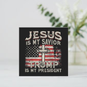 Jezus is mijn redder Trump mijn President Amerikaa Kaart (Staand voorkant)