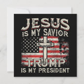 Jezus is mijn redder Trump mijn President Amerikaa Kaart (Achterkant)