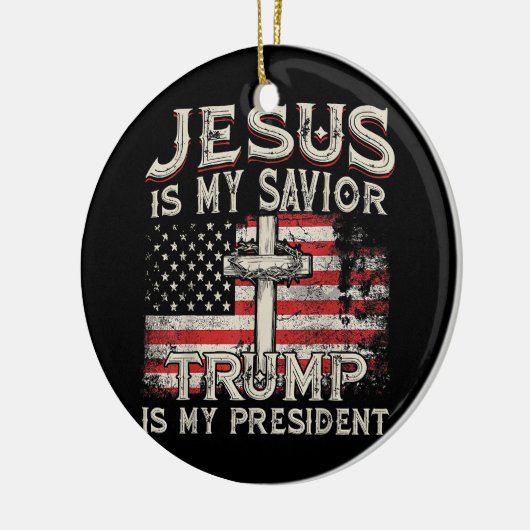 Jezus is mijn redder Trump mijn President Amerikaa Keramisch Ornament (Links)