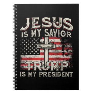 Jezus is mijn redder Trump mijn President Amerikaa Notitieboek