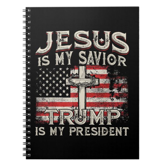 Jezus is mijn redder Trump mijn President Amerikaa Notitieboek (Voorkant)