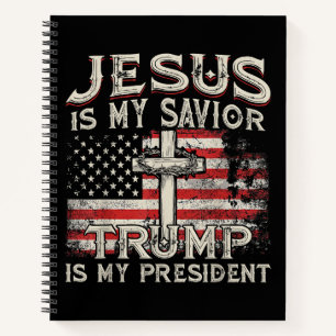 Jezus is mijn redder Trump mijn President Amerikaa Notitieboek