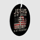 Jezus is mijn redder Trump mijn President Amerikaa Ornament (voorkant)