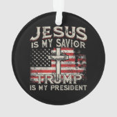 Jezus is mijn redder Trump mijn President Amerikaa Ornament (achterkant)