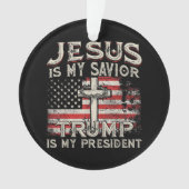 Jezus is mijn redder Trump mijn President Amerikaa Ornament (voorkant)