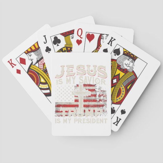 Jezus is mijn redder Trump mijn President Amerikaa Pokerkaarten (Achterkant)