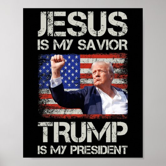 Jezus is mijn redder Trump mijn President Amerikaa Poster (Voorkant)