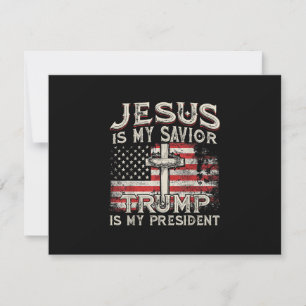 Jezus is mijn redder Trump mijn President Amerikaa RSVP Kaartje