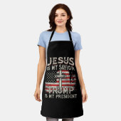 Jezus is mijn redder Trump mijn President Amerikaa Schort (Gedragen)