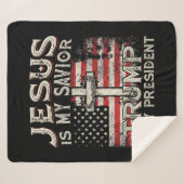 Jezus is mijn redder Trump mijn President Amerikaa Sherpa Deken (Voorkant (horizontaal))