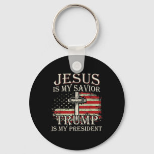 Jezus is mijn redder Trump mijn President Amerikaa Sleutelhanger