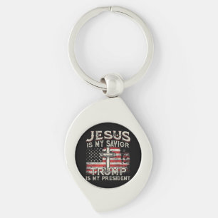 Jezus is mijn redder Trump mijn President Amerikaa Sleutelhanger