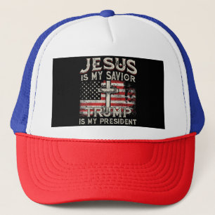 Jezus is mijn redder Trump mijn President Amerikaa Trucker Pet