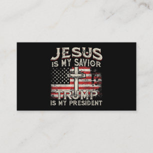 Jezus is mijn redder Trump mijn President Amerikaa Visitekaartje