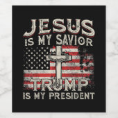 Jezus is mijn redder Trump mijn President Amerikaa Wijn Etiket (Enkel label)
