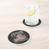 Jezus is mijn redder Trump mijn President Amerikaa Zandsteen Onderzetter (Zijkant)