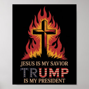 Jezus is mijn redder Trump mijn president Bijbels  Poster