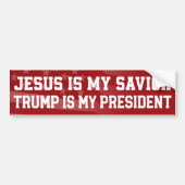 Jezus is mijn redder Trump mijn President Bumpersticker (Voorkant)