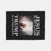 Jezus is mijn redder Trump mijn President Fleece Deken (Voorkant (Horizontaal))