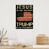 Jezus is mijn redder Trump mijn President Poster (Keuken)