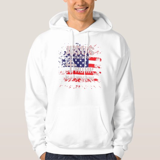 Jezus is mijn redder Trump mijn President Pro Hoodie (Voorkant)
