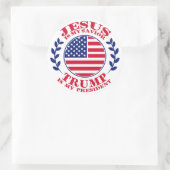 Jezus is mijn redder Trump mijn President Ronde Sticker (Tas)