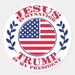 Jezus is mijn redder Trump mijn President Ronde Sticker