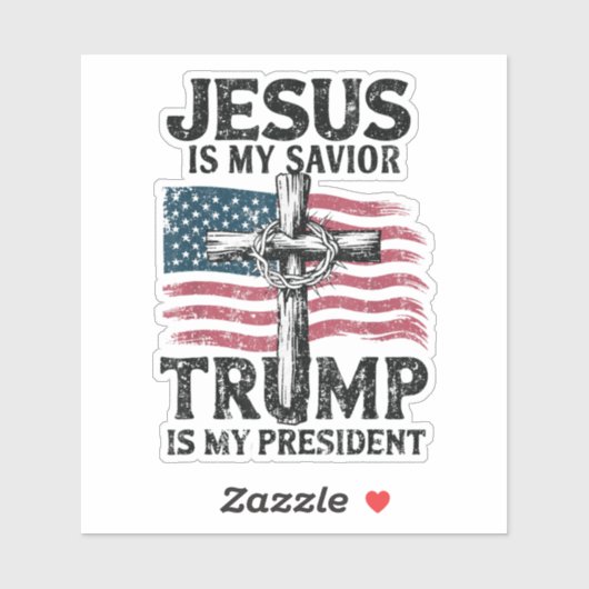 Jezus is mijn redder Trump mijn President Sticker (Vel)