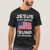 Jezus is mijn redder Trump mijn President T-shirt (Voorkant)