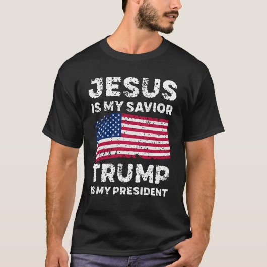 Jezus is mijn redder Trump mijn President T-shirt (Voorkant)