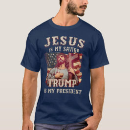 Jezus is mijn redder Trump mijn President T-shirt