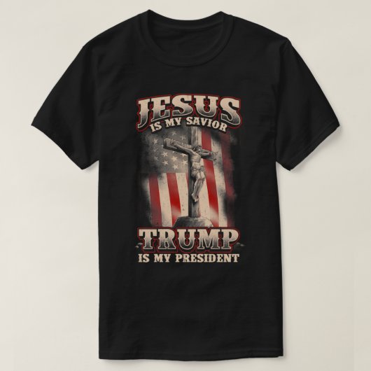 Jezus is mijn redder Trump mijn President T-shirt (Design voorkant)