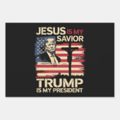 Jezus is mijn redder Trump mijn President VS vlag Inpakpapier Vel (Voorkant)