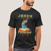 Jezus is mijn redder Vist mijn therapiebijbel Fai T-shirt (Voorkant)